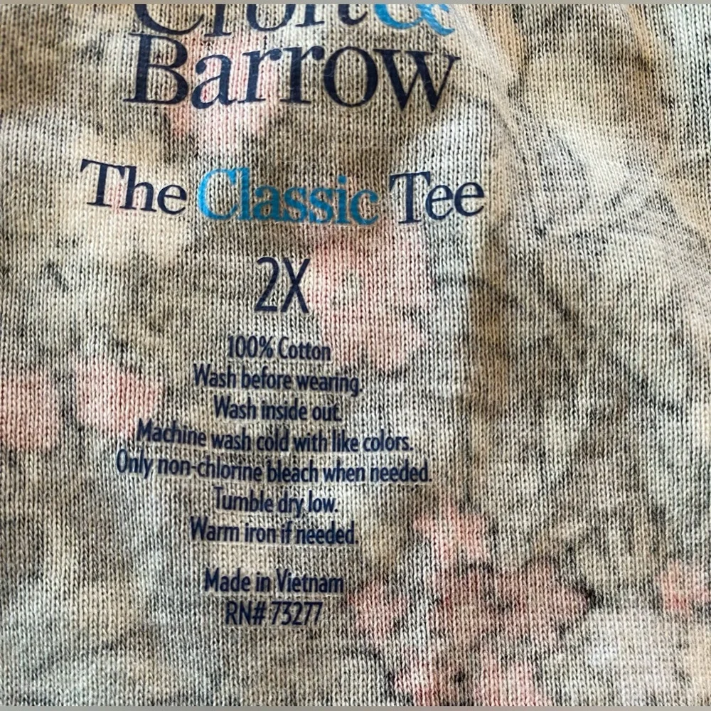 Croft & Barrow Classic Long Sleeve Tee Black Red Floral T-Shirt Soft Blouse 2X - Picture 2 of 6